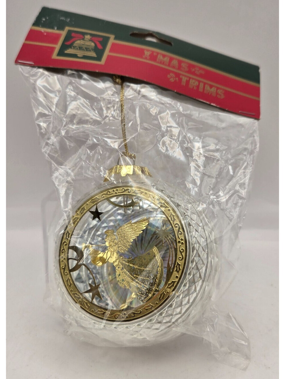 Vintage Xmas Trims Angel Light Cover Ornament Glass Ball Mini Light SO1138 NIP